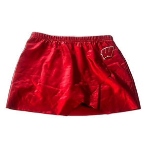 zoozatz wisconsin badgers red metallic mini skort with logo